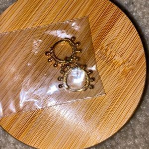 Gold ball hoop earrings